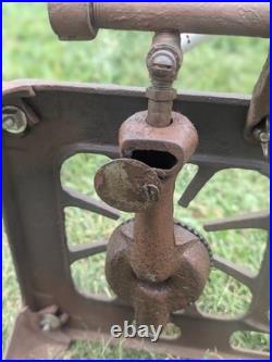 SuperB Vintage Cast Iron Portable, Gas IRON CAMP/COOK STOVE Porcelain Handles