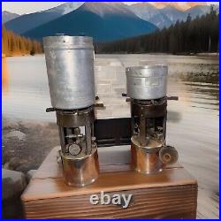 TWO COLEMAN MILITARY POCKET CAMPING STOVES #530 A47's ONE CASE ONE FUNNEL