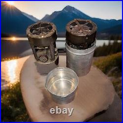 TWO COLEMAN MILITARY POCKET CAMPING STOVES #530 A47's ONE CASE ONE FUNNEL