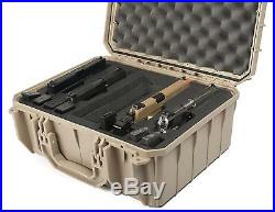 Tan Seahorse 4 Handgun / Pistol range case with foam & Pelican 1450 lock