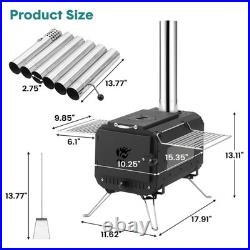 Tent Stove Portable Camping Stove Burning Stove With Chimney Pipes for Camping