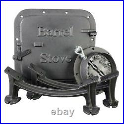 US Stove Barrel Camp Stove Kit Water Heater Heavy Duty Hunt Fish Camp Outdoor