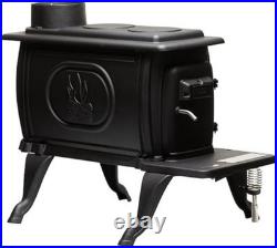 US Stove Company Cast Iron Wood with Cool Touch Safety Handle, Black