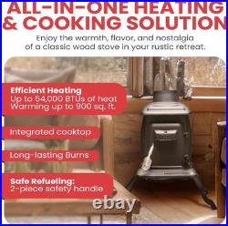 US Stove Company Cast Iron Wood with Cool Touch Safety Handle, Black