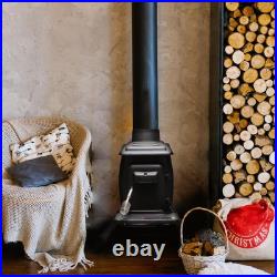 US Stove Company Cast Iron Wood with Cool Touch Safety Handle, Black