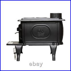 US Stove Company Rustic 900 Square Foot Clean Burning Cast Iron Log Wood Stove