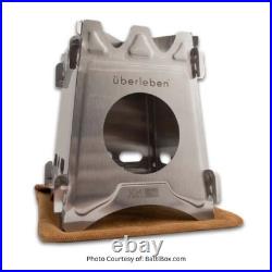 Uberleben Stoker Stainless Steel Flatpack Stove with Grill Grate & Canvas Sleeve