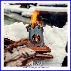 Uberleben Stoker Stainless Steel Flatpack Stove with Grill Grate & Canvas Sleeve