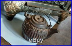 Unusual large copper finish Cast Iron Salesman sample stove great Tea Kettle