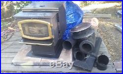 Used Avalon Heating Systems Pellet Fueled Stove withFlue, Thimble, Cap & Hearth