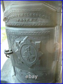 VERY RARE MID-LATE 1800's CAST IRON BUSSEY, MCLEOD GOLD COIN WOOD STOVE