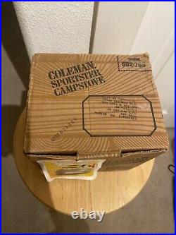VINTAGE COLEAMN MODEL 502-700 SPORTSTER SINGLE BURNER CAMP STOVE WithBOX & INSTRUC