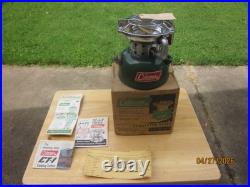 VINTAGE COLEMAN MINTY & UNFIRED 502 SINGLE BURNER STOVE WithBOX & PPRWK, JULY 1967