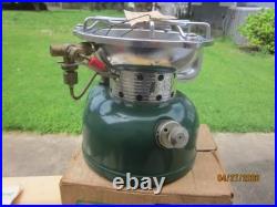 VINTAGE COLEMAN MINTY & UNFIRED 502 SINGLE BURNER STOVE WithBOX & PPRWK, JULY 1967