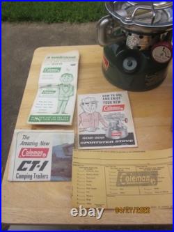 VINTAGE COLEMAN MINTY & UNFIRED 502 SINGLE BURNER STOVE WithBOX & PPRWK, JULY 1967