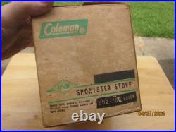 VINTAGE COLEMAN MINTY & UNFIRED 502 SINGLE BURNER STOVE WithBOX & PPRWK, JULY 1967