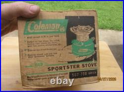VINTAGE COLEMAN MINTY & UNFIRED 502 SINGLE BURNER STOVE WithBOX & PPRWK, JULY 1967