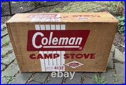 VINTAGE Coleman Model 413E Two Burner Gas Camp Stove in Original Box Exc Cond