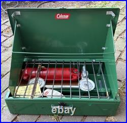 VINTAGE Coleman Model 413E Two Burner Gas Camp Stove in Original Box Exc Cond