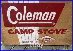 VINTAGE Coleman Model 413E Two Burner Gas Camp Stove in Original Box Exc Cond