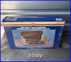 VINTAGE NOS Deluxe Two Burner Deluxe Regulated Propane Camping Stove