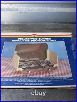 VINTAGE NOS Deluxe Two Burner Deluxe Regulated Propane Camping Stove