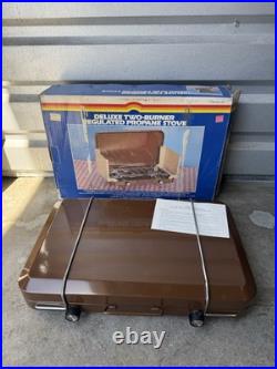 VINTAGE NOS Deluxe Two Burner Deluxe Regulated Propane Camping Stove