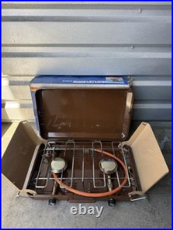 VINTAGE NOS Deluxe Two Burner Deluxe Regulated Propane Camping Stove