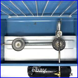 VINTAGE RARE Black/Blue Sears Gas Two Burner Camp Stove 476.72302 CLEAN in EUC