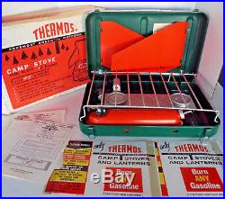 VINTAGE THERMOS Camp Stove Model 8429 2 Burner Burns Any Gasoline New Old Stock