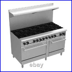 Venancio USA PRO60G-ST 60 Gas Restaurant Range with (10) Open Burners, (2) Sta Venancio USA PRO60G-ST 60 Gas Restaurant Range with (10) Open Burners, (2) Sta