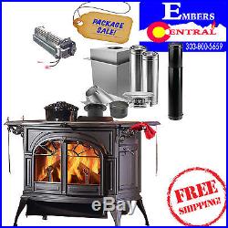 Vermont Castings Wood Burning Stove Defiant Flexburn Cast Iron Package Deal USA