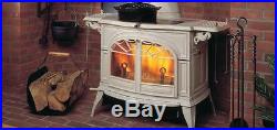 Vermont Castings Wood Burning Stove Encore Catalytic Biscuit White FreeStanding