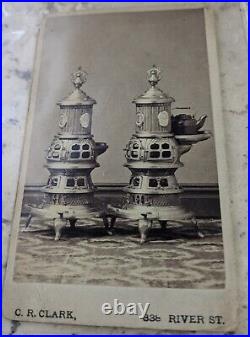 Very Rare Adv. Cabinet Card Caloric Stove Geo. H. Phillips Co. Troy, Ny Prices