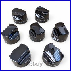 Viking OEM Black Chrome Range Knobs Set of 7 Burner & Oven VGIC53626BSS New