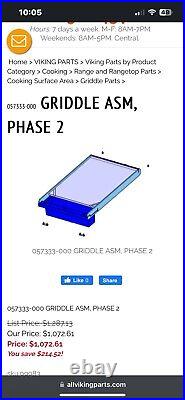 Viking Range 057332-000 Griddle, Weld, Asm / Used