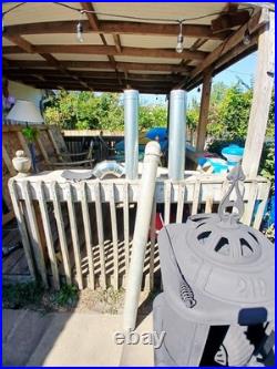 Vintage 1942 Bellaire Pine Oak Cast Iron Pot Belly Wood Burning Stove #219