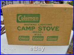 Vintage 1953 Coleman Cooking Stove 413D Gold Tank (Never Used)