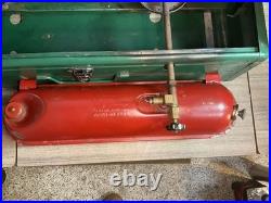 Vintage 1960s Coleman Model 413E Two Burner Gas Camp Stove With Legs/Towel Rack