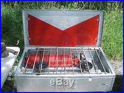 Vintage 1962 Coleman # 442 2-burner Aluminum Suitcase Camp Stove Diamond Logo