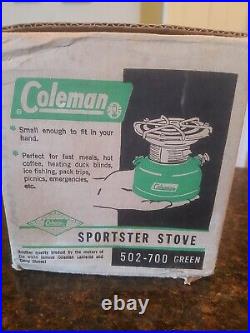 Vintage 1964 Coleman 502-700 Sportster Stove OEM BOX with 502-952 Heat Drum