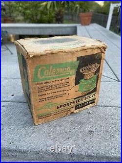 Vintage 1966 Coleman Sportster Camp Stove Model 502-700 W Box And Manual