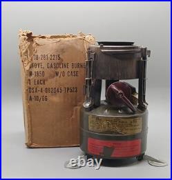 Vintage 1966 M-1950 Stove. Gasoline Burner witho Case. With Box