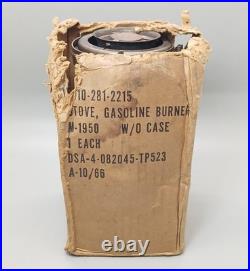 Vintage 1966 M-1950 Stove. Gasoline Burner witho Case. With Box