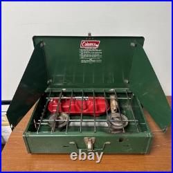 Vintage 1970s Coleman 2- Burner Camp Stove Model 425F499 with Original Box