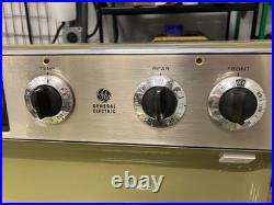 Vintage 1970s GE Avocado Green Electric Range Oven Stove Mid Century Retro