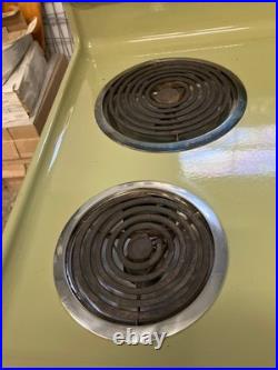Vintage 1970s GE Avocado Green Electric Range Oven Stove Mid Century Retro