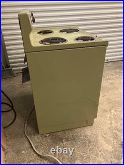 Vintage 1970s GE Avocado Green Electric Range Oven Stove Mid Century Retro