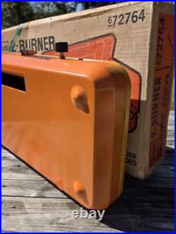 Vintage 1970s Sears 2 Burner Propane Orange Camp Stove 72764 Rare EUC With Box