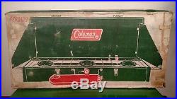 Vintage 1973 Coleman 426D 3 Burner Green Camping Stove Campstove With Box